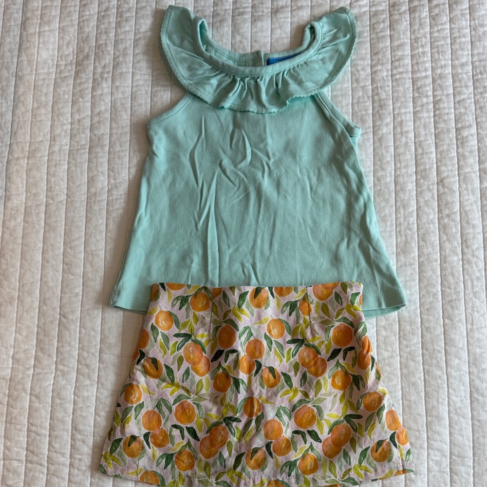Kids Mint Green and Orange Matching Set